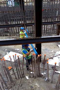 PNB 118 — Inclinometer installation works at the construction site.