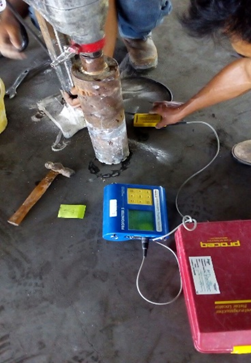 Rebound hammer & coring — Concrete testing activities documented in the portfolio.